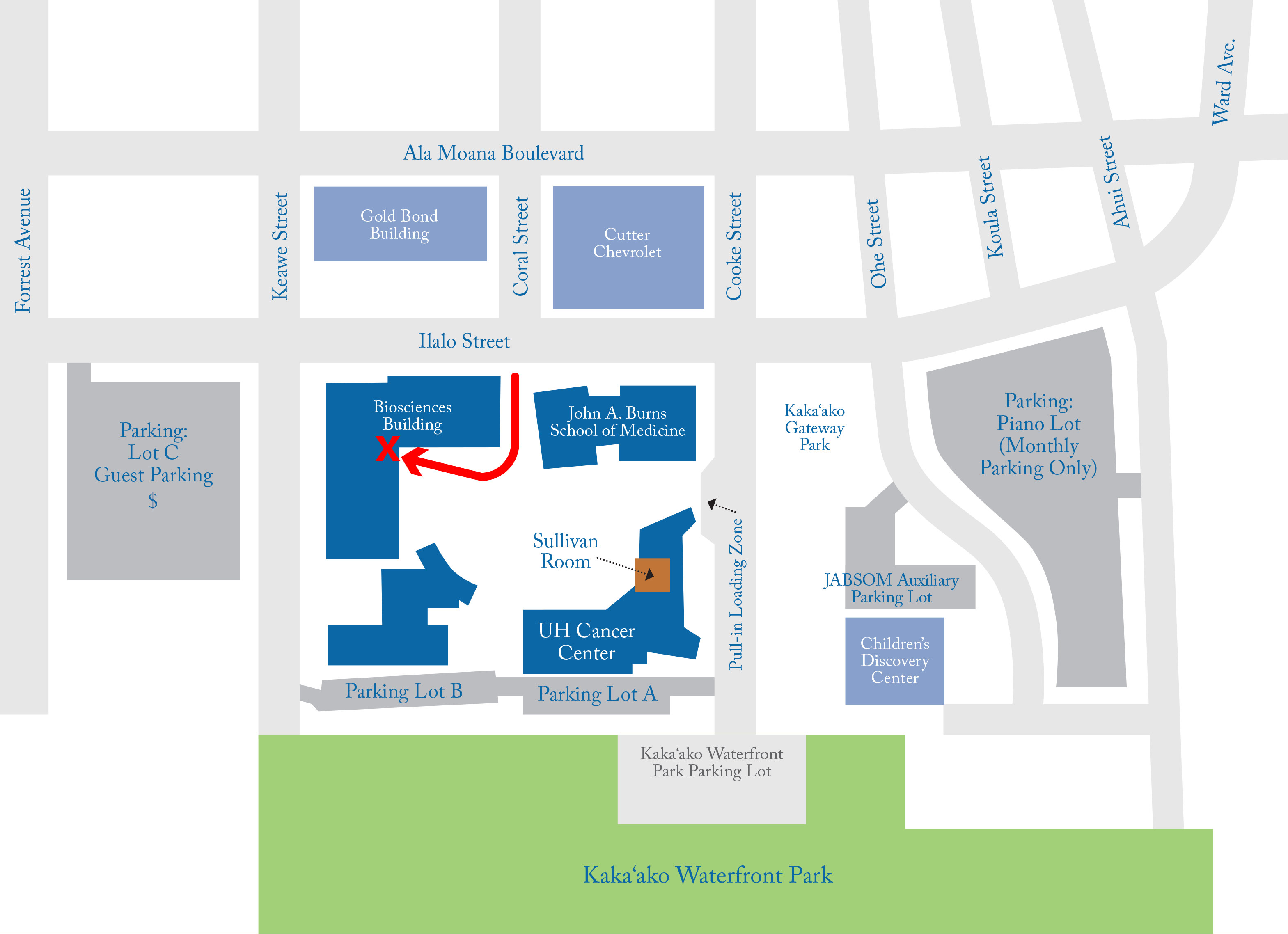 map to the biosciences building